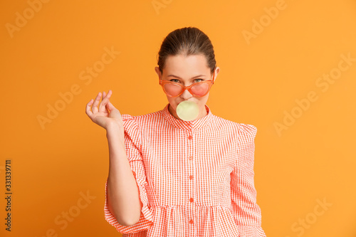 Beautiful young woman with ...