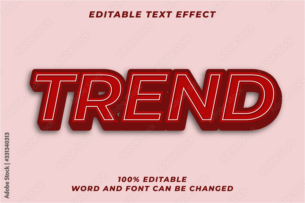 3d Bold Dark Red text style effect Premium Vector