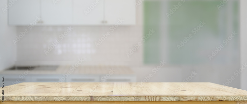 Close up view of empty counter in kitchen room Close up view of empty counter in kitchen room