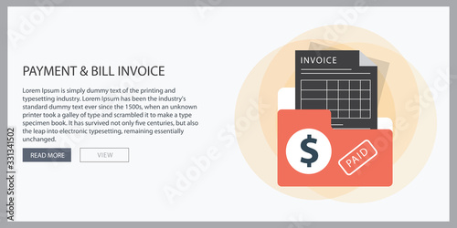 Invoice flat icon. Payment and bill invoice. Order symbol concept.