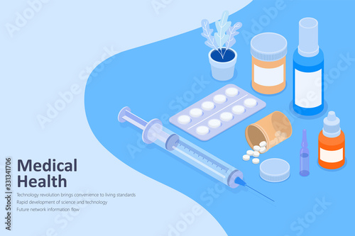 Appointments for vaccination, vaccination calendar, syringes, vials and antibiotics