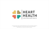 heart health logo design. love and health element. medical logo. vector illustration concept