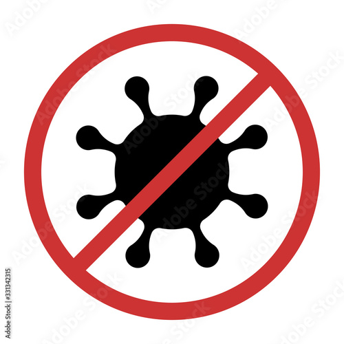 stop virus or bacteria flat icon vector