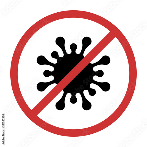 stop virus or bacteria flat icon vector