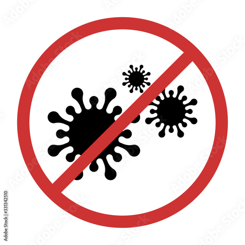 stop virus or bacteria flat icon vector
