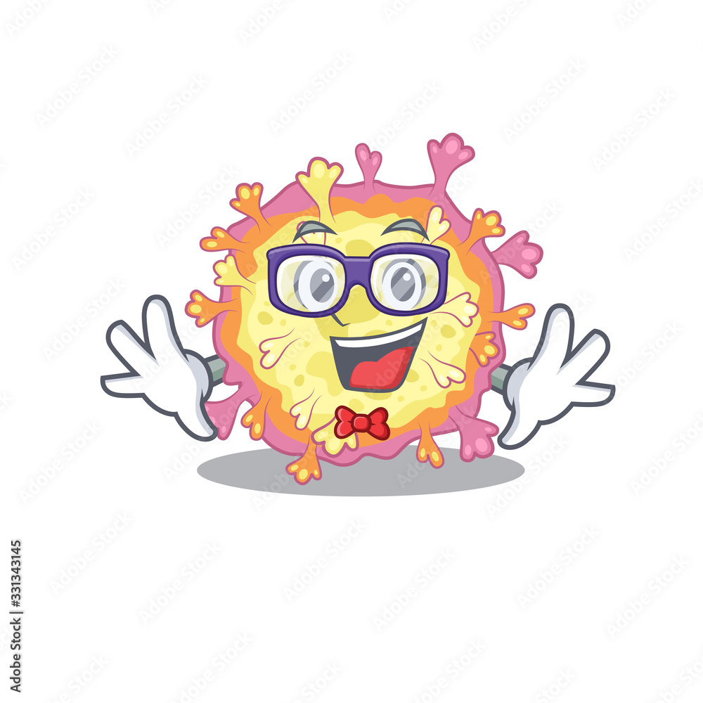 Super Funny Geek coronaviridae virus cartoon character design Super Funny Geek coronaviridae virus cartoon character design