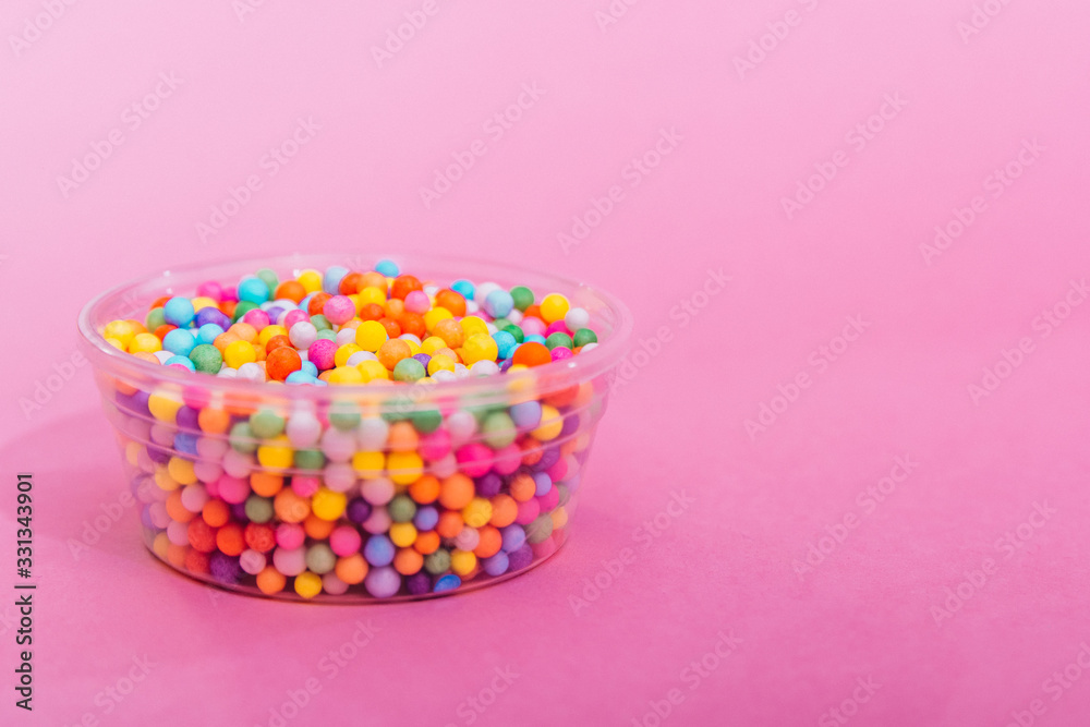 plastic bowl with small balls plastic bowl with small balls