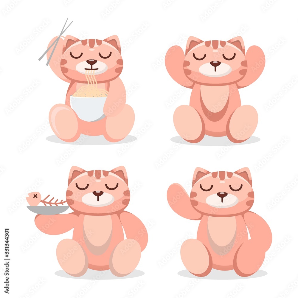 cute cat eating cartoon vector collection cute cat eating cartoon vector collection