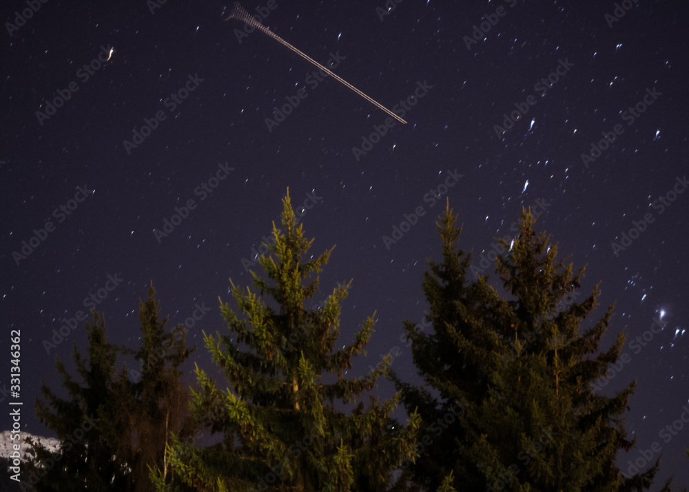 Fototapeta premium Night Sky in the French alps 