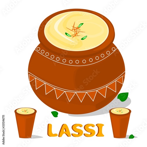 Lassi indian mumbai street Food Vector