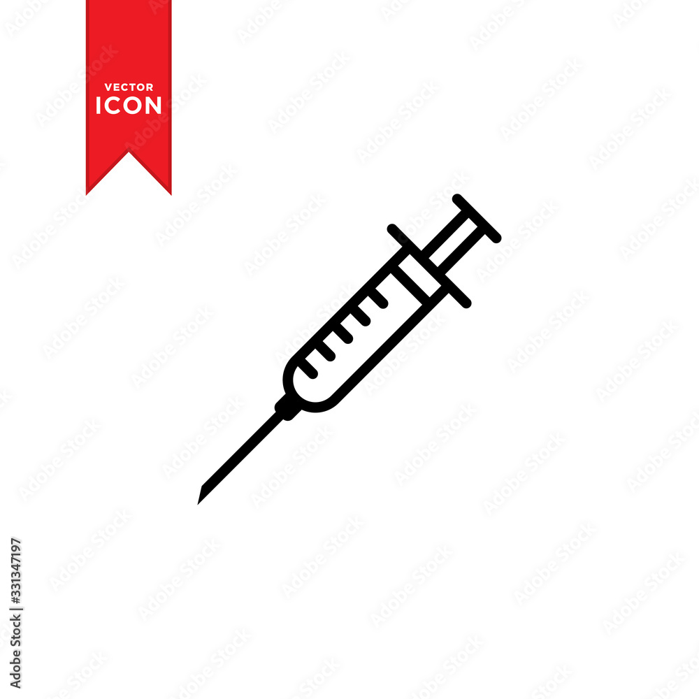 Syringe injection icon vector. Trendy flat design style on white background. Syringe injection icon vector. Trendy flat design style on white background.