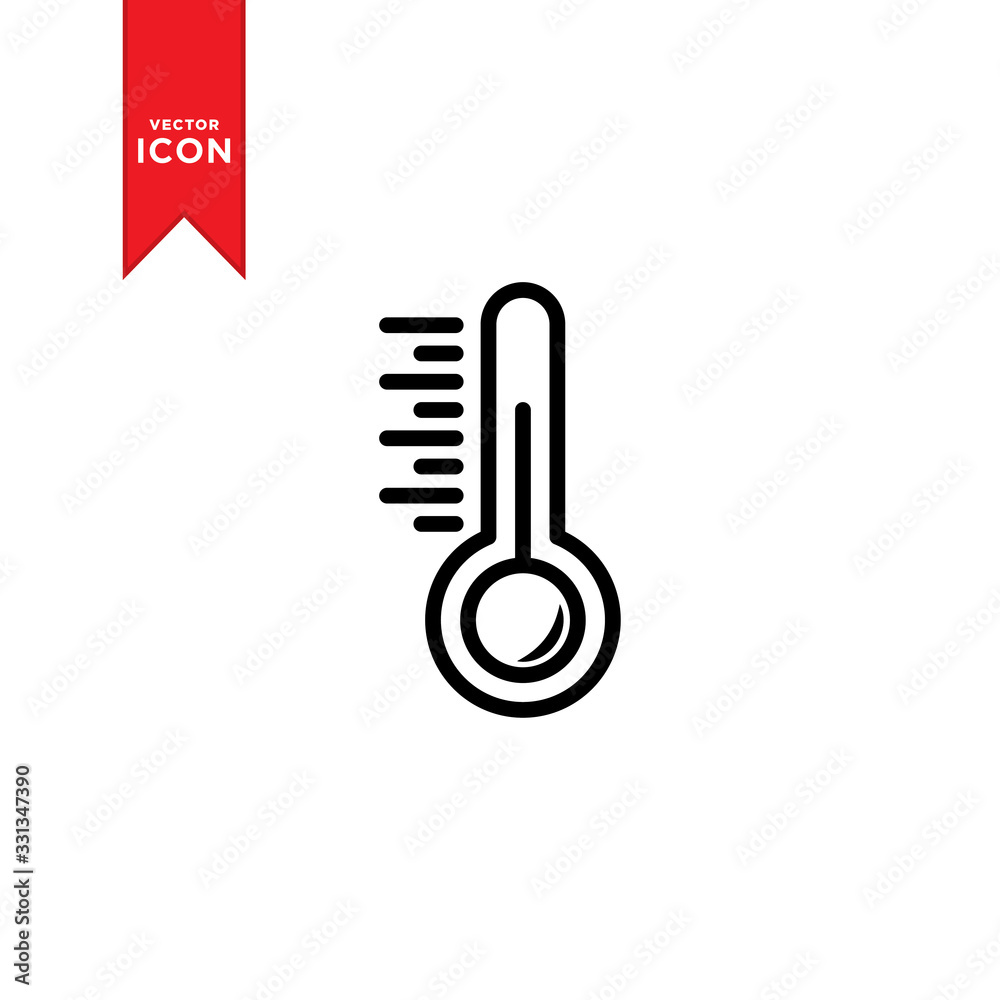 Temperature icon vector. Thermometer icon illustration. Flat design style on white background.