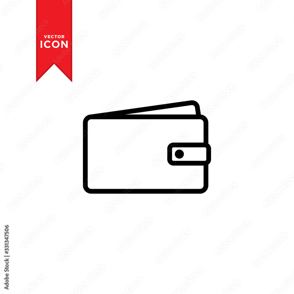 Wallet icon vector. Trendy flat design style on white background. Wallet symbol icon illustration. Wallet icon vector. Trendy flat design style on white background. Wallet symbol icon illustration.