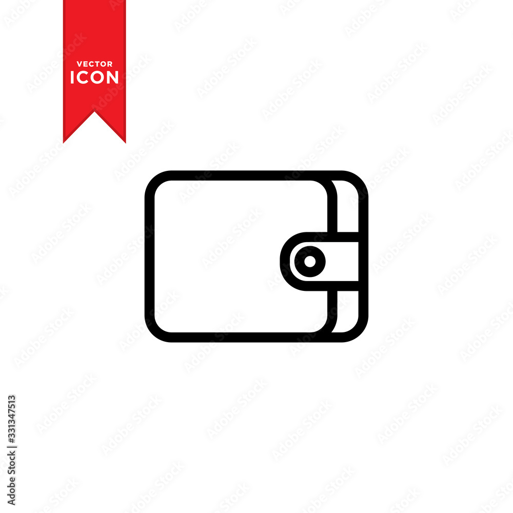 Wallet icon vector. Trendy flat design style on white background. Wallet symbol icon illustration. Wallet icon vector. Trendy flat design style on white background. Wallet symbol icon illustration.