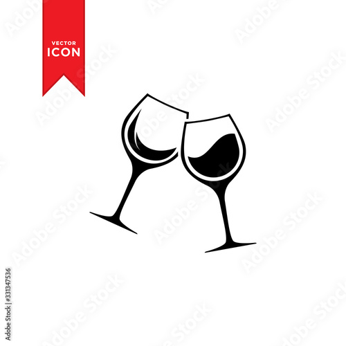 Wine glass icon vector. Wine glass logo illustration. Flat design style on white background.