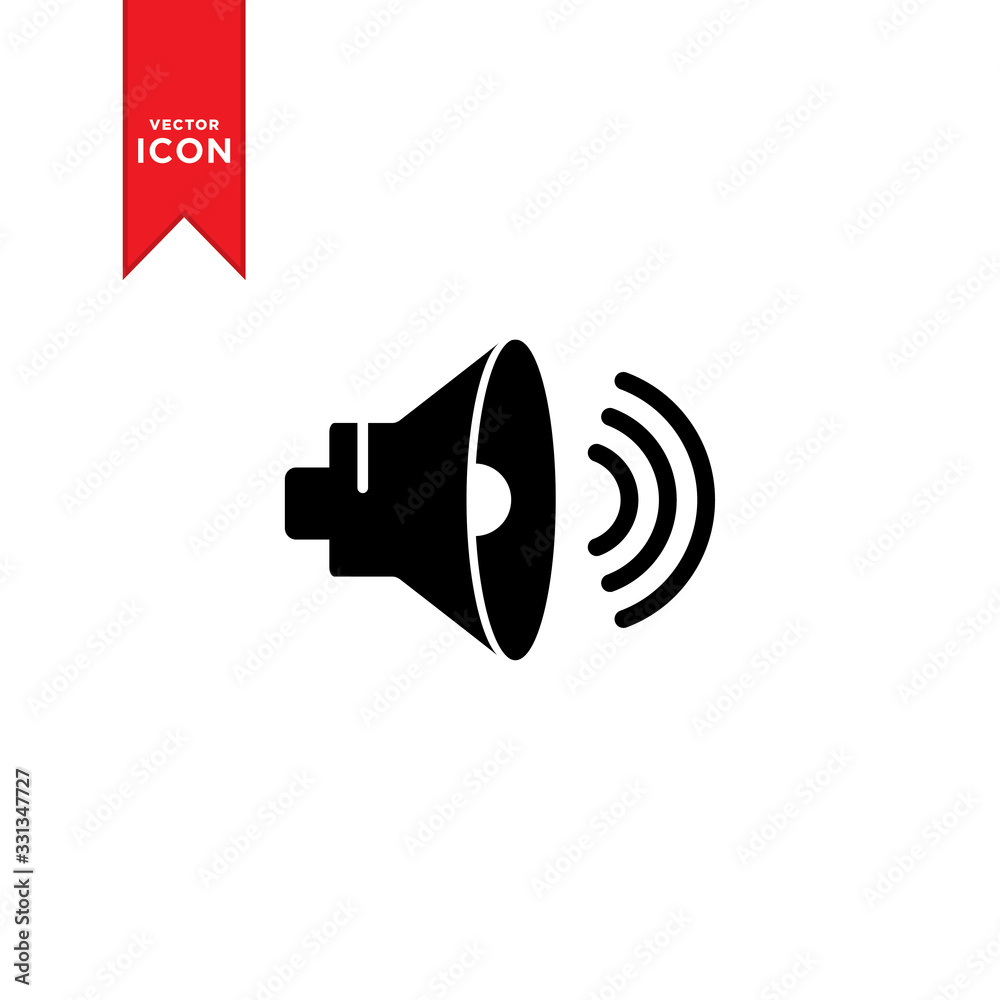 Sound icon vector. Volume speaker icon illustration. Trendy flat design style on white background. Sound icon vector. Volume speaker icon illustration. Trendy flat design style on white background.