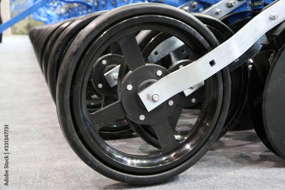 Precision inline seeder. A row seeder. Seed drill.  Fragment.