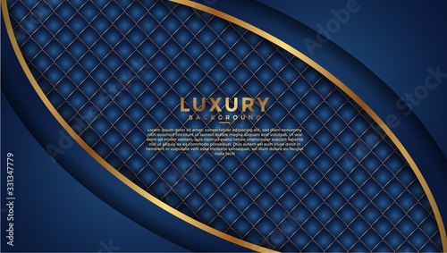 abstract blue background with gold lines. blue textured background. isolated background and golden light.