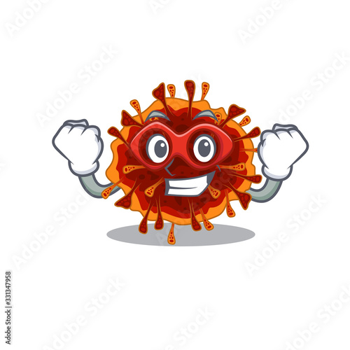 A picture of delta coronavirus in a Super hero cartoon character