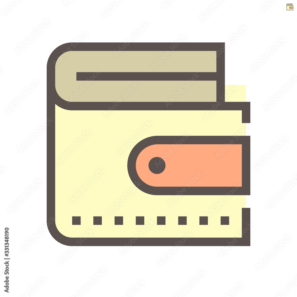 Wallet vector icon design for financial graphic design element. Wallet vector icon design for financial graphic design element.