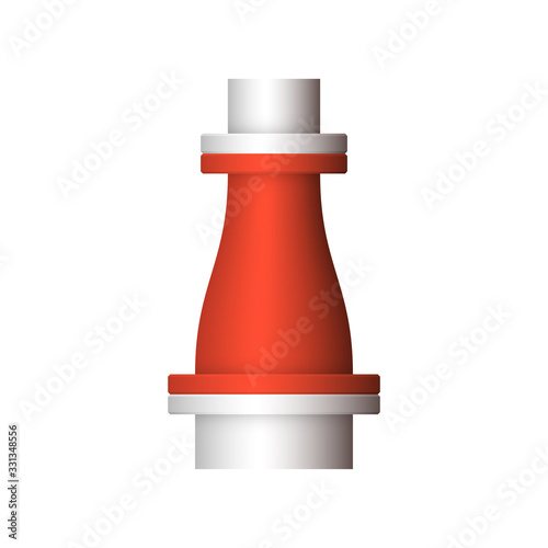Pipe vector. Connection by flange fitting. For pipeline construction to transport liquid or gas in industry i.e. crude, oil, natural gas. Also water supply infrastructure in plumbing and irrigation.