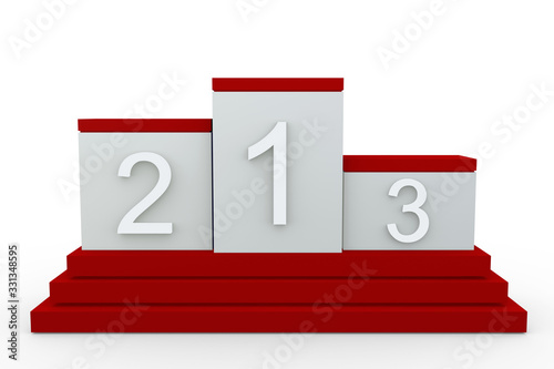 3d illustration. Winners podium Isolated on a white background.