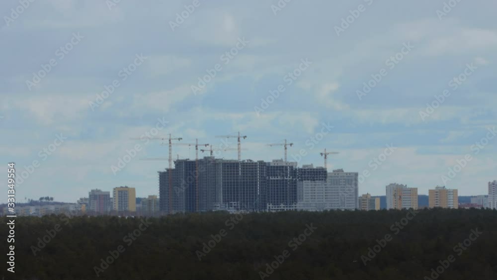Construction of multi-storey buildings. Time-lapse. Construction of multi-storey buildings. Time-lapse.