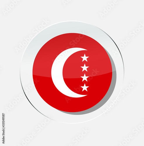 Anjouan country flag circle icon with a white background photo