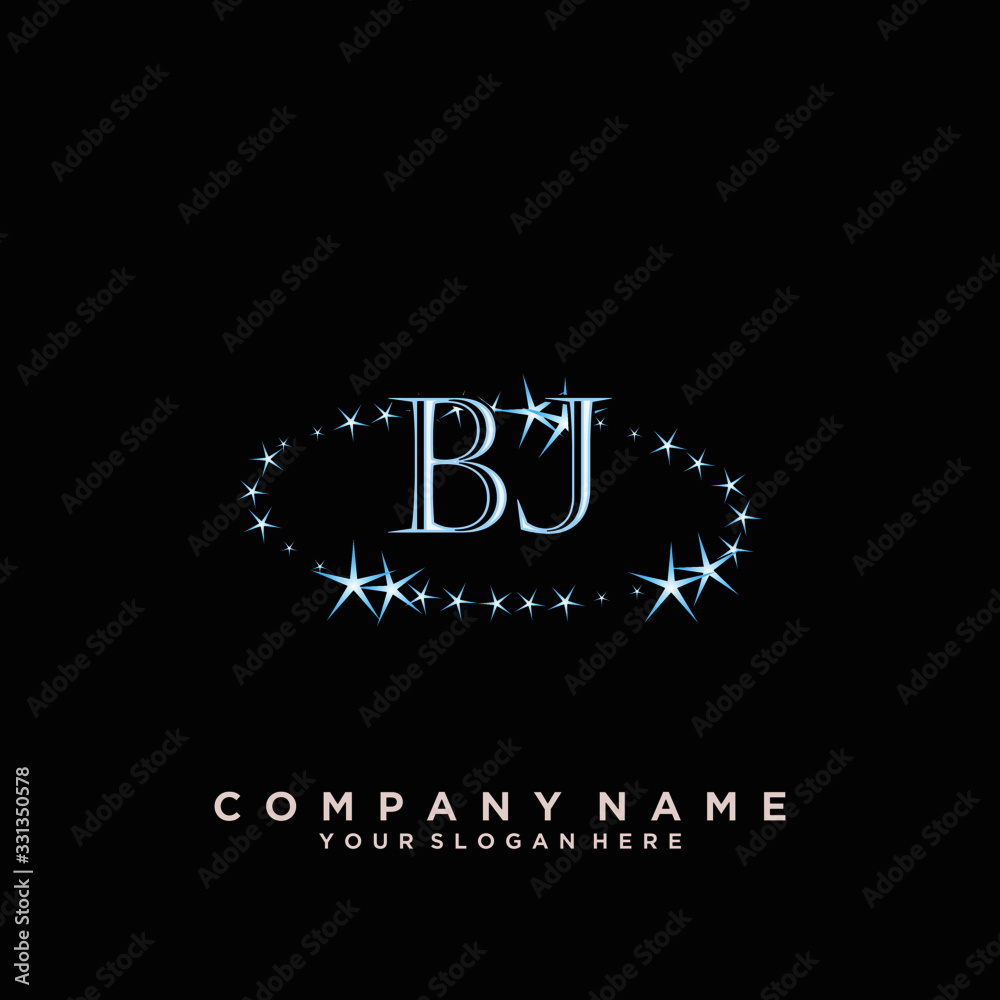 Initial Letter BJ Logo With circle Template Vector Initial Letter BJ Logo With circle Template Vector