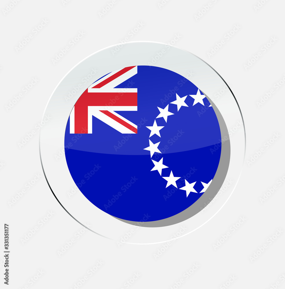 Cook island flag circle icon with white background Cook island flag circle icon with white background