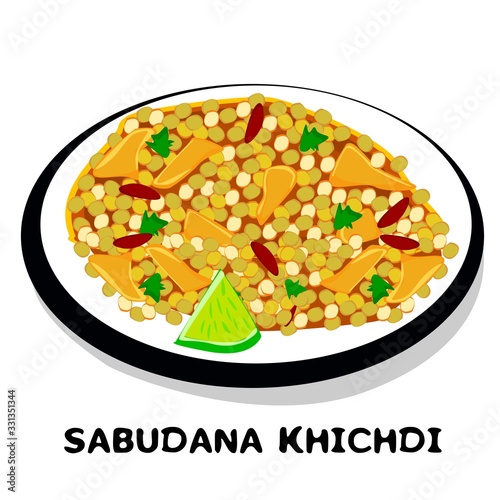 Sabudana khichdi indian Maharashtra Food Vector photo