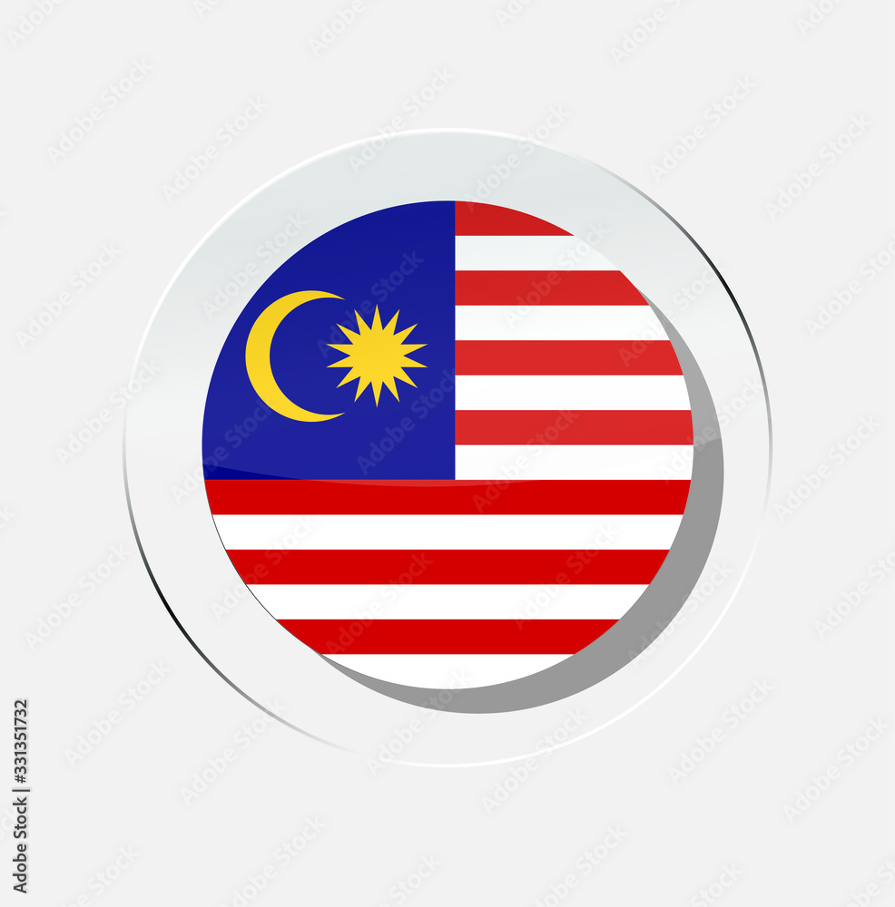Malaysian country flag circle icon with white background Malaysian country flag circle icon with white background