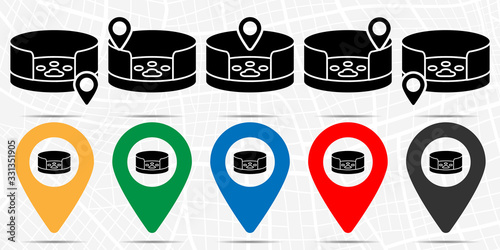 Pet bed icon in location set. Simple glyph, flat illustration element of petshop theme icons