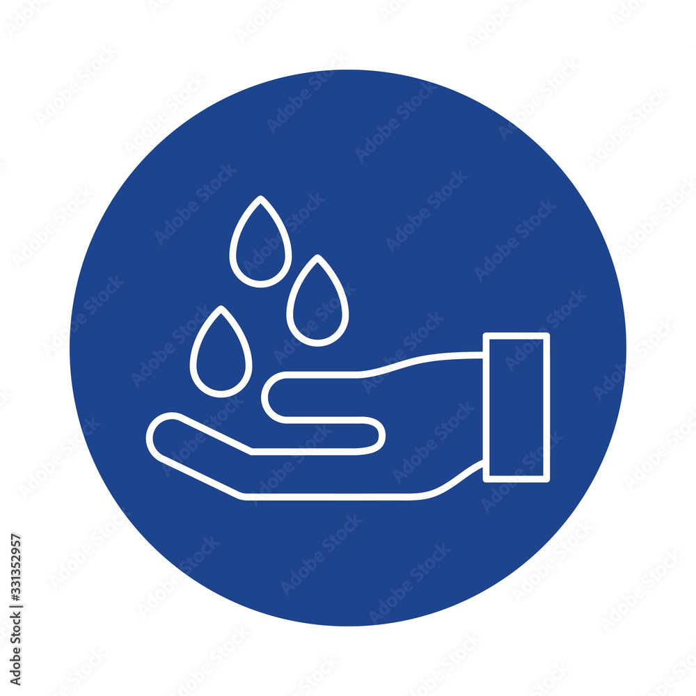 washing hands, line block style icon washing hands, line block style icon