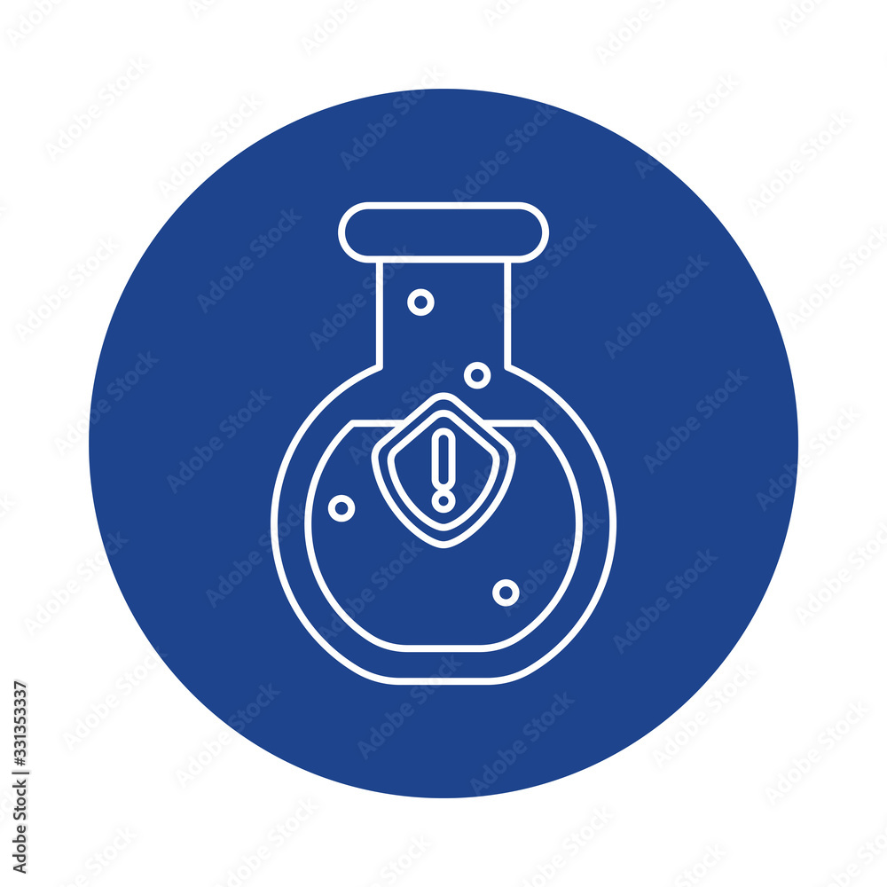 chemical laboratory test tube, line block style icon chemical laboratory test tube, line block style icon