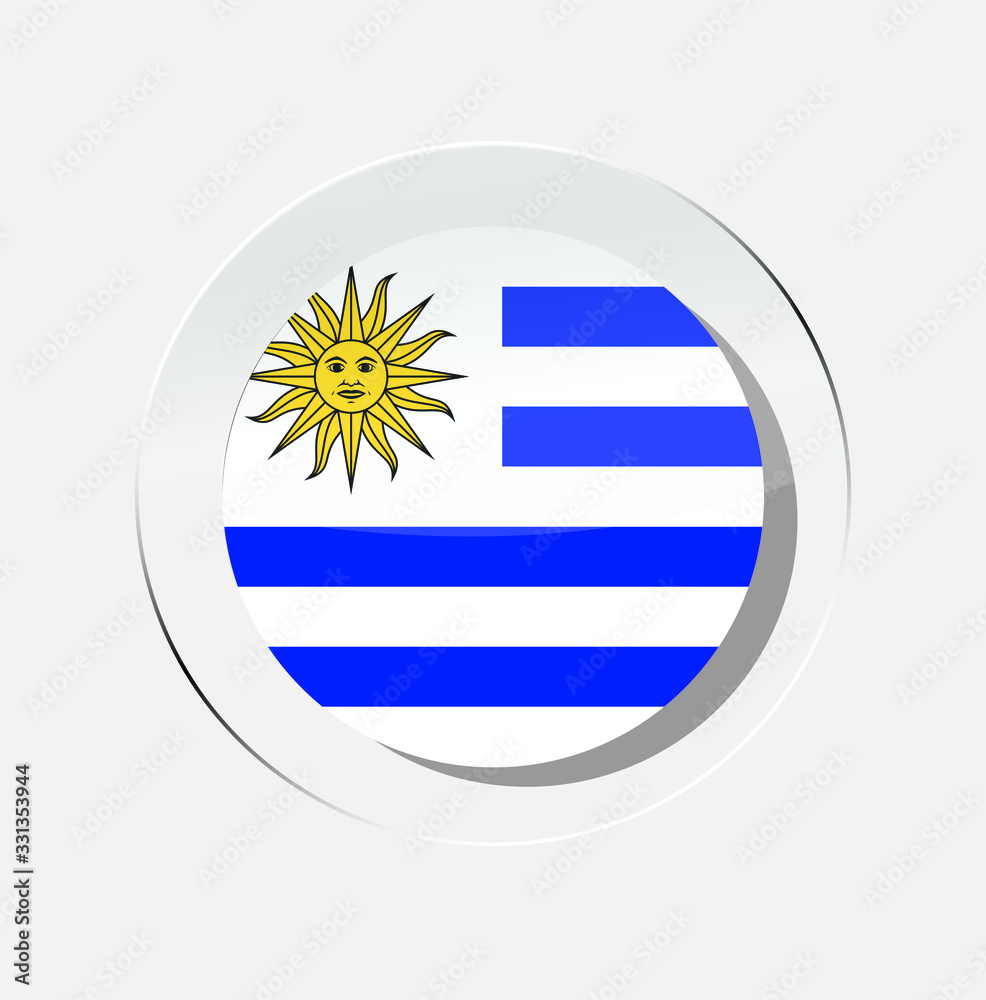 Obraz premium Uruguay Country Flag Circle icon with a white background