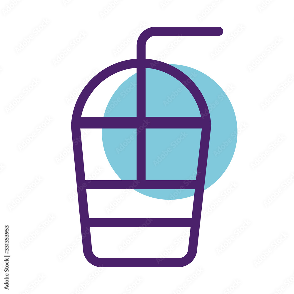 milkshake with straw line style icon milkshake with straw line style icon