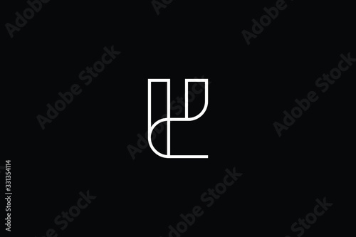 Minimal elegant monogram art logo. Outstanding professional trendy awesome artistic YD DY HD DH initial based Alphabet icon logo. Premium Business logo White color on black background