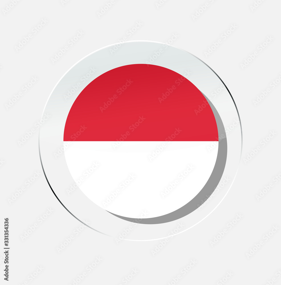 Indonesian national flag circle icon with a white background