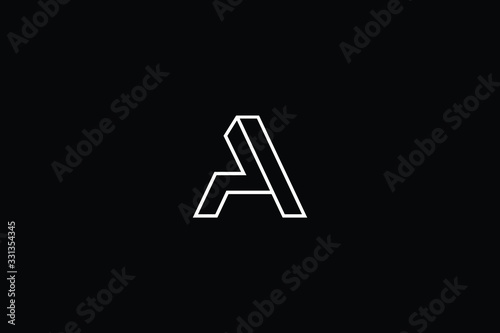 Minimal elegant monogram art logo. Outstanding professional trendy awesome artistic AP PA initial based Alphabet icon logo. Premium Business logo White color on black background