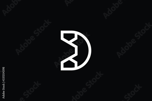 Minimal elegant monogram art logo. Outstanding professional trendy awesome artistic D DD initial based Alphabet icon logo. Premium Business logo White color on black background © FinalDesignz