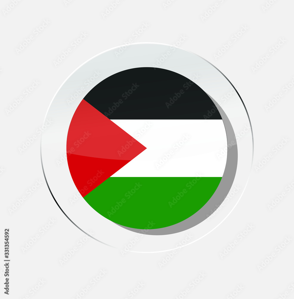 Palestinian country flag circle icon with a white background Palestinian country flag circle icon with a white background
