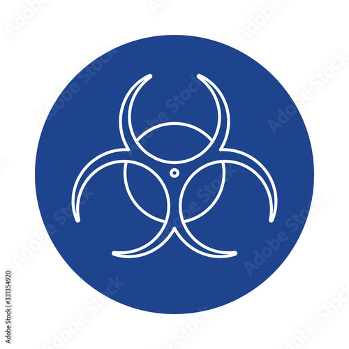 biohazard sign, line block style icon