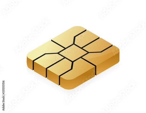 Credit card EMV chip for financial security. Online banking payment. Digital Nfc technology.