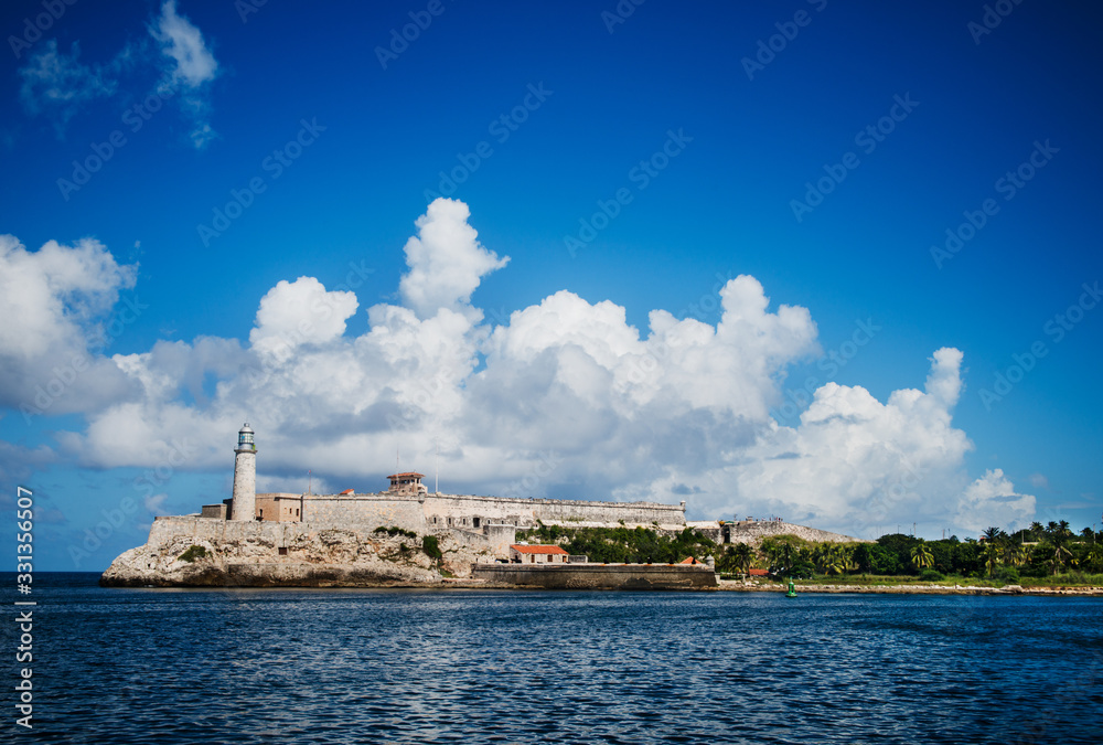 The Morro Castle, El Morro fort and lighthouse on the water in Havana, Cuba, Caribbean The Morro Castle, El Morro fort and lighthouse on the water in Havana, Cuba, Caribbean