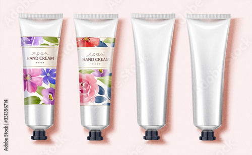 Flat lay hand cream mockup