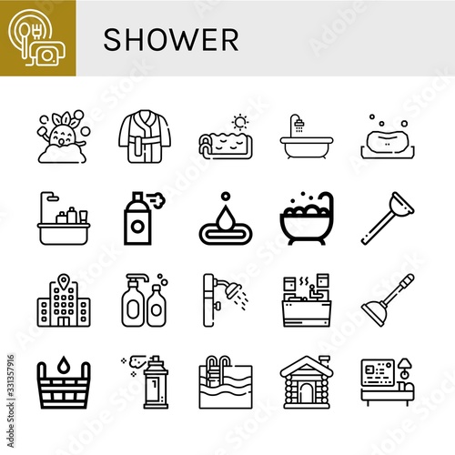 Set of shower icons