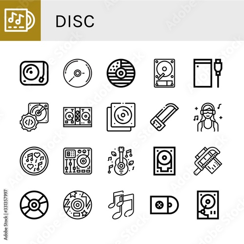 disc simple icons set