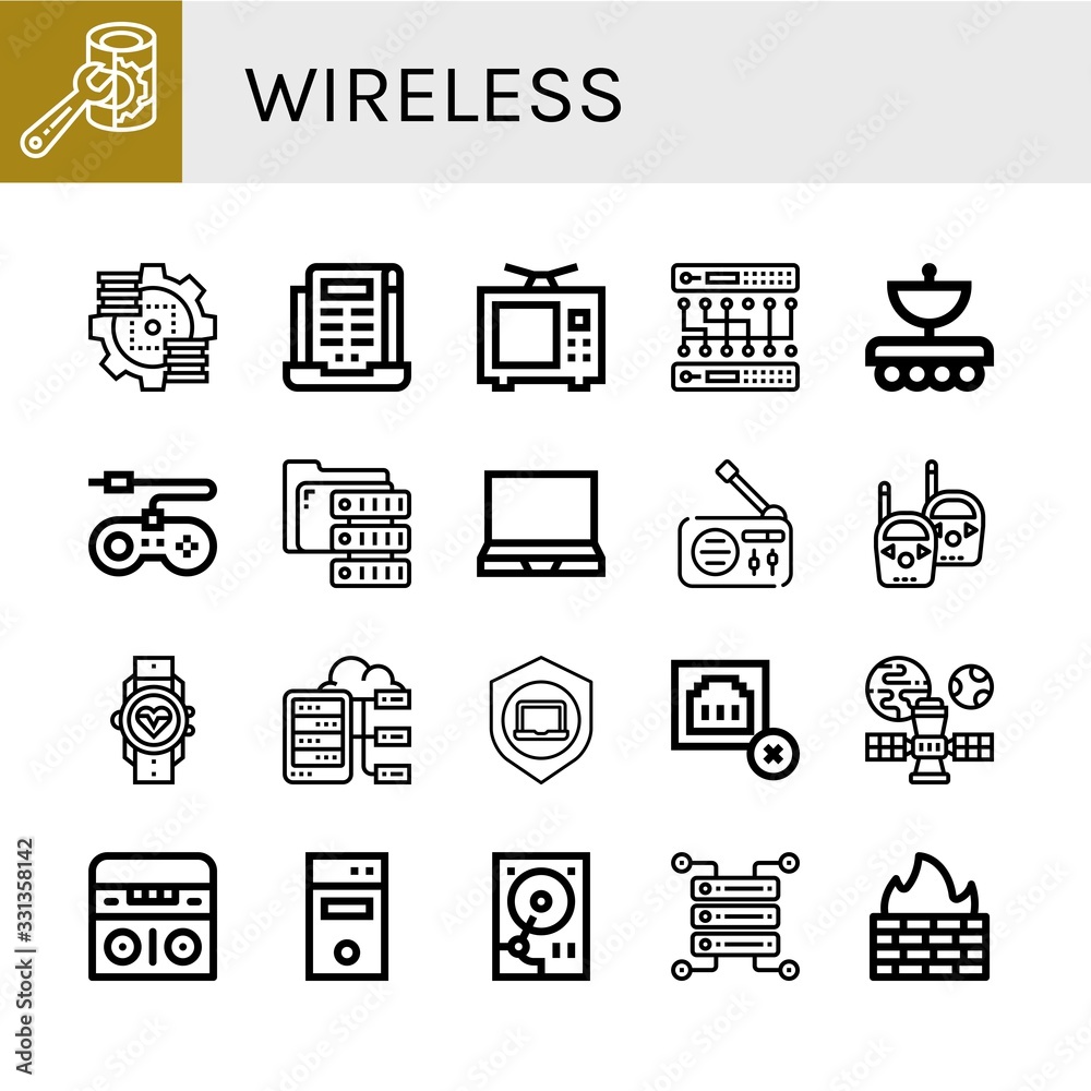 Set of wireless icons Set of wireless icons