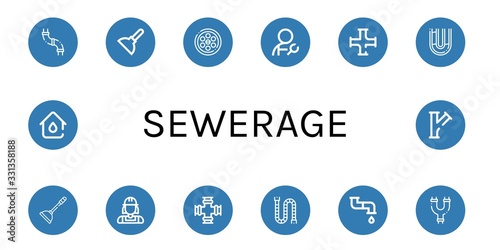 sewerage simple icons set
